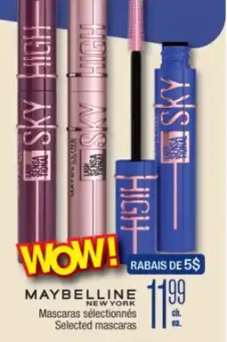 Jean Coutu MAYBELLINE NEW YORK Selected mascaras offer