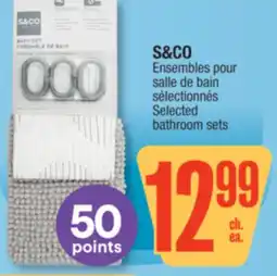 Jean Coutu S&CO Selected bathroom sets offer