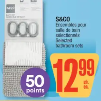 Jean Coutu S&CO Selected bathroom sets offer
