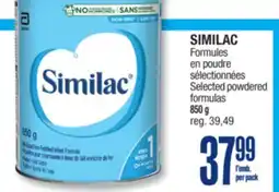 Jean Coutu SIMILAC Selected powdered formulas offer