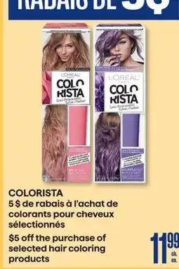 Jean Coutu COLORISTA selected hair coloring products offer