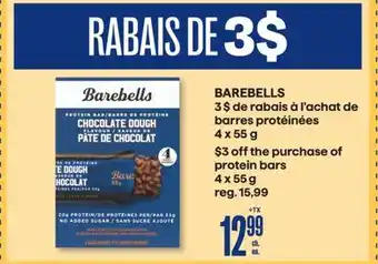 Jean Coutu BAREBELLS protein bars offer