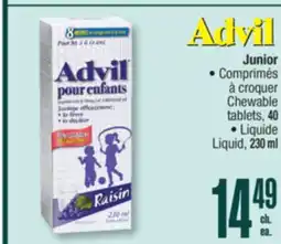 Jean Coutu ADVIL Junior Chewable tablets, Liquid offer