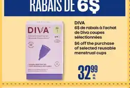 Jean Coutu DIVA selected reusable menstrual cups offer