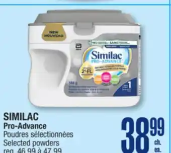 Jean Coutu SIMILAC Pro-Advance Selected powders offer