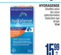 Jean Coutu HYDRASENSE Selected eye drops offer