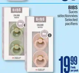 Jean Coutu BIBS Selected pacifiers offer