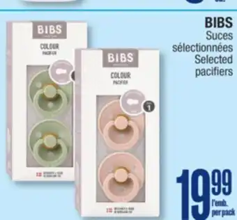 Jean Coutu BIBS Selected pacifiers offer