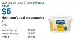 Costco Hellmann's real mayonnaise offer