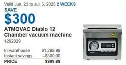 Costco ATMOVAC Diablo 12 Chamber vacuum machine offer