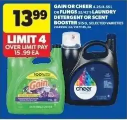 Real Canadian Superstore Gain or cheer or flings laundry detergent or scent booster offer