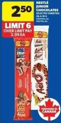 Real Canadian Superstore Nestlé junior chocolates offer