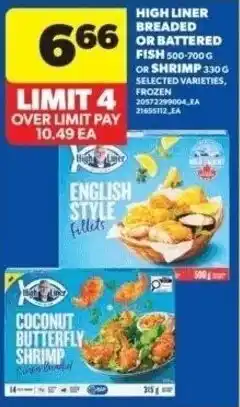 Real Canadian Superstore High liner breaded or battered fish or shrimp offer