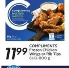Compliments Frozen Chicken Wings or rib tips