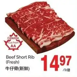 T&T Supermarket Beef short rib offer