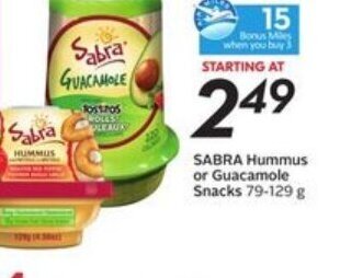 Safeway Sabra hummus or Guacamole offer