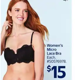 Walmart Women's Micro Lace Bra offer