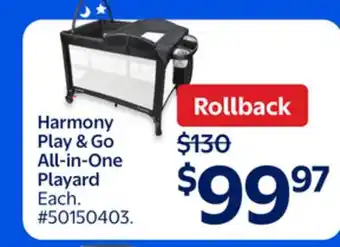 Walmart Harmony Play & Go All-in-One Playard offer