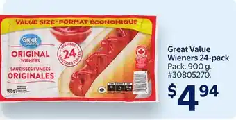 Walmart Great Value Wieners 24-pack offer