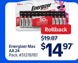 Walmart Energizer Max AA24 offer