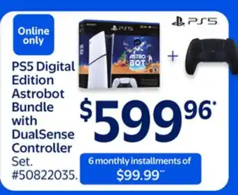 Walmart PS5 Digital Edition Astrobot Bundle with DualSense Controller offer