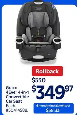 Walmart Graco 4Ever 4-in-1 Convertible Car Seat offer