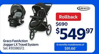 Walmart Graco FastAction Jogger LX Travel System offer