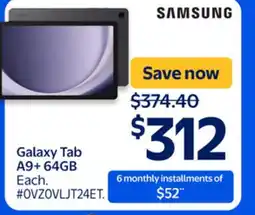 Walmart Galaxy Tab A9+64GB offer