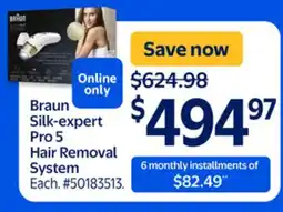 Walmart Braun Silk-expert Pro 5 Hair Removal System offer