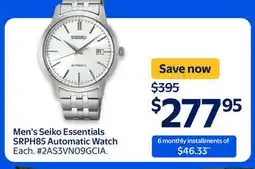 Walmart Men's Seiko Essentials SRPH85 Automatic Watch offer