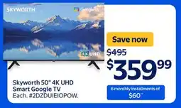 Walmart Skyworth 50 4K UHD Smart Google TV offer