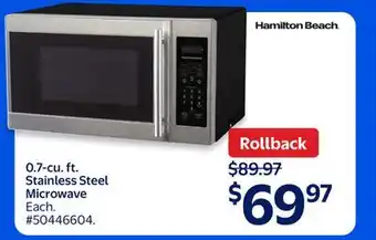 Walmart 0.7-cu. ft. Stainless Steel Microwave offer
