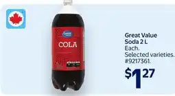 Walmart Great Value Soda 2 L offer