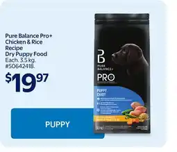 Walmart Pure Balance Pro+ Chicken & Rice Recipe Dry Puppy Food offer