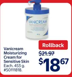 Walmart Vanicream Moisturizing Cream for Sensitive Skin offer