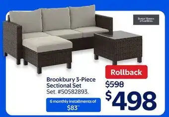 Walmart Brookbury 3-Piece Sectional Set offer