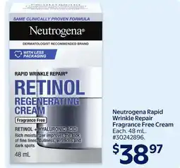Walmart Neutrogena Rapid Wrinkle Repair Fragrance Free Cream offer