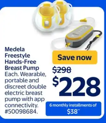 Walmart Medela Freestyle Hands-Free Breast Pump offer