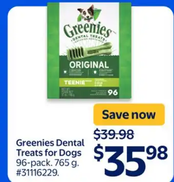 Walmart Greenies Dental Treats for Dogs offer