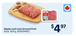 Walmart Maple Leaf Lean Ground Pork offer