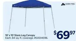 Walmart Ozark Trail 10' x 10' Slant-Leg Canopy offer