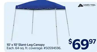 Walmart Ozark Trail 10' x 10' Slant-Leg Canopy offer