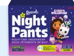 Walmart Rascals Girls' Night Pants Nighttime Underwear offer