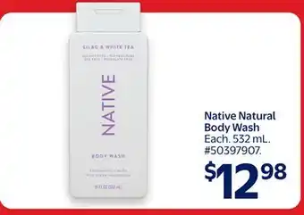 Walmart Native Natural Body Wash offer