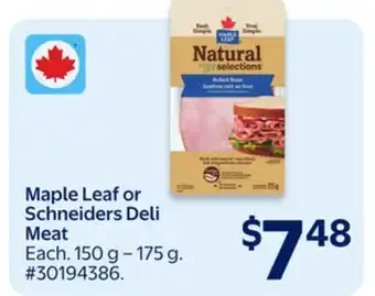 Walmart Maple Leaf Deli Meat offer