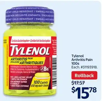 Walmart Tylenol Arthritis Pain offer