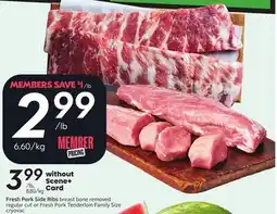 Sobeys Fresh Pork Side Ribs breast bone removed offer