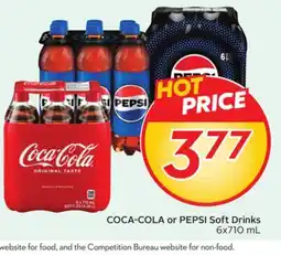 Sobeys COCA-COLA or PEPSI Soft Drinks offer