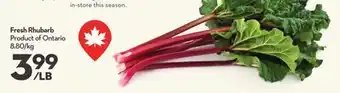 Longo's Fresh Rhubarb offer