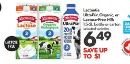 Longo's Lactantia UltraPūr, Organic, or Lactose-Free Milk offer